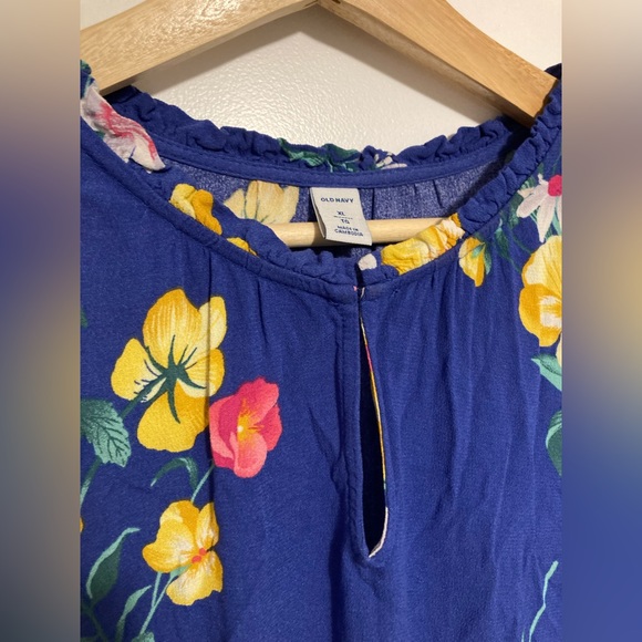 Old Navy Blue Floral long sleeve dress - Picture 2 of 4